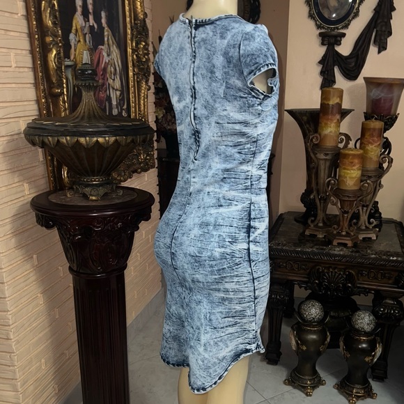 💙🦋💙 Denim Stretchy Dress Size S - Picture 3 of 10
